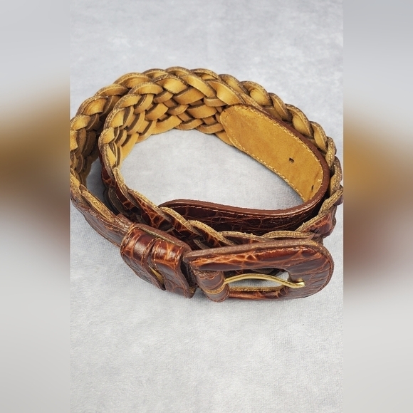 GAMMON SHIRE Italian Calfskin Woven western Cowgirl Genuine Leather Women\'s belt main image 4